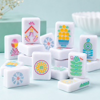 Jeu de tuiles de Mahjong de style nordique américain, jeu de Mahjong d'art populaire scandinave pour 4 joueurs, vente au détail, vente en gros, emballage personnalisé