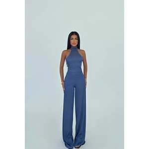 Combinaison de soirée bleu marine, élégante, pour occasions spéciales - Product Image 3