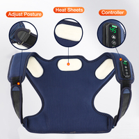 Masseur d'épaule vibrant chauffant électrique intelligent correcteur de posture de ceinture de soutien dorsal avec rappel de vibration