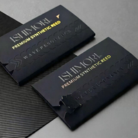 Sobre de Cartón con Cierre Negro y Logotipo Personalizado en Lámina Dorada, Película Mate, Resistente a Desgarros, con Texto UV, Ecológico, de Poliéster, para Tarjetas de Crédito o Regalo
