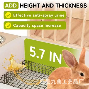 Comedero de Madera para Conejos, Combinación de Comedero y Bebedero Desmontable, Estación de Alimentación Multifuncional para Mascotas - Product Image 2