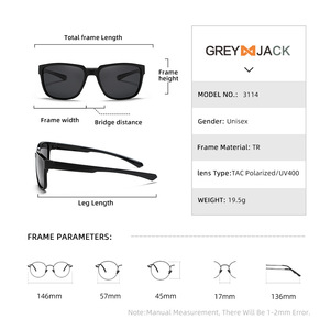 Gafas de Sol Deportivas Greyjack, Montura TR90, Lentes Polarizadas UV400, Gafas de Ciclismo y Conducción, Tipo 3 - Product Image 4