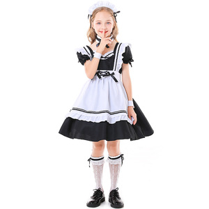 Gioco di Ruolo <span class=keywords><strong>Vestito</strong></span> <span class=keywords><strong>da</strong></span> <span class=keywords><strong>Cameriera</strong></span> Bianco e Nero, Costume per Attività Genitore-Figlio - Product Image 5