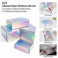 Boîtes cadeaux en papier irisé XJY avec couvercles, boîtes d'expédition en carton ondulé pour l'emballage, l'expédition et le stockage