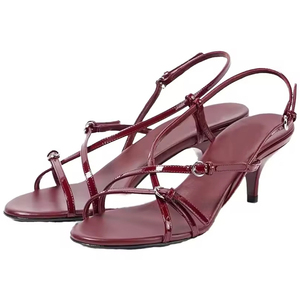 Made in China Fashion Party Open Toe fibbia rotonda con tacco basso gattino sandali da donna pratici misti per donna - Product Image 1