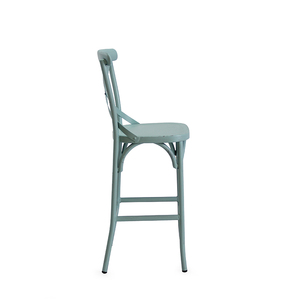 Taburete de <span class=keywords><strong>Bar</strong></span> de comedor de aluminio con respaldo en X multifuncional rústico Retro para cocina, jardín, sala de estar y uso en restaurante - Product Image 5