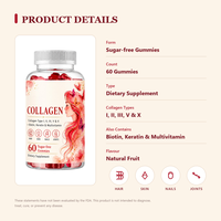 Gummies au collagène, algues marines, chlorophylle, kératine, biotine, vitamines pour les cheveux, les ongles et les articulations OEM ODM
