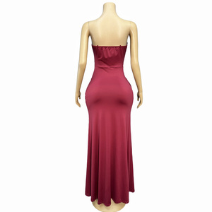 Robes de soirée rouges sans bretelles à paillettes dorées Novance Y5064, robes de luxe pour anniversaire, tenue élégante et sexy pour chanteuse - Product Image 3