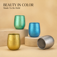 Tasse en titane avec finition cristal colorée pour thé, café, bureau et activités de plein air – Logo personnalisé, vente en gros pour marque privée et en vrac