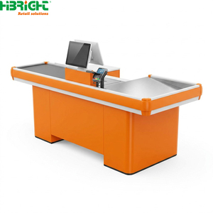 Modern Stainless Steel <b>Checkout</b> <b>Counter</b> Retail Cashier Desk POS Payment Station for Community Store - Product Image 2