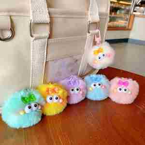 2024 HOT <b>Custom</b> Cute Plush Smiling Baby Keychains Fluffy Plush <b>Doll</b> Keychain for Women Girl Bags Pendant - Product Image 4