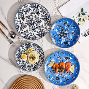 จานเซรามิกใส่อาหารสำหรับงานเลี้ยงอาหารค่ำงานอีเวนต์งานแต่งงานสีฟ้าทนทาน - Product Image 3
