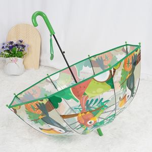Parapluie de pluie pour enfants de 2 à 5 ans, à long manche, transparent, léger et sûr, avec dessin animé - Product Image 3
