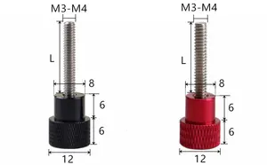 OEM алюминиевая обработка с ЧПУ M3, M4, M5, M6, M8, пользовательские накатные винты с накатанной ручкой, алюминиевая ручка, затягивающий болт
