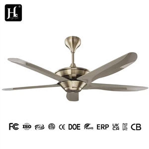 52-Inch Retro Orient Home Electric Ceiling Fan DC Motor LED Remote Control for Hotels Classical Metal Blade Ceiling Fan - Product Image 5