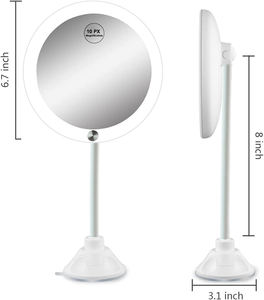 <span class=keywords><strong>Espejo</strong></span> de Maquillaje Personalizado al por Mayor con <span class=keywords><strong>Aumento</strong></span> de 15X, Montado en Pared para <span class=keywords><strong>Baño</strong></span>, con Cuello de Cisne, <span class=keywords><strong>Ventosa</strong></span> de Gel y Luz LED de 3 Colores - Product Image 2