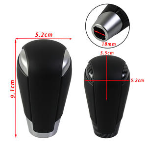 Pommeau de levier de vitesse ergonomique en plastique noir avec capuchon argenté et en fibre de carbone pour Mazda CX 5 - Product Image 2