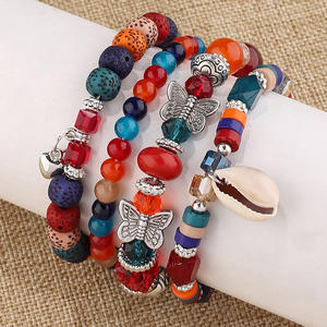 Woven <b>Bracelet</b> Natural Stone Crystal Shell <b>Butterfly</b> Pendant Multi-layer <b>Bracelet</b> Set for Women Uionen 1315 - Product Image 2