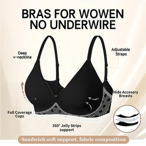 고품질 여성 플러스 사이즈 브라 유럽 및 미국 대형 가슴 모아주는 로우컷 속옷 - Product Image 4