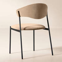 Couleurs/tissus personnalisés pour la maison, café, ensemble de 2 chaises de salle à manger modernes en velours, rembourrage ergonomique en éponge haute densité, pieds en métal noir