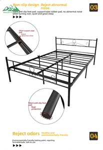 Lit double Wayon élégant en métal noir avec tête <span class=keywords><strong>de</strong></span> lit et pied <span class=keywords><strong>de</strong></span> lit ornés <span class=keywords><strong>de</strong></span> courbes pour mobilier <span class=keywords><strong>de</strong></span> chambre moderne - Product Image 5