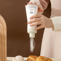 Saupoudreuse à sucre en poudre à mailles fines 350 ml, flacon pulvérisateur en plastique pour farine, cacao, matcha, cannelle, distributeur d'épices de cuisine