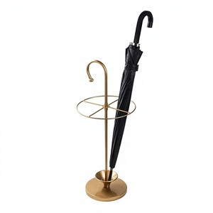 Porte-parapluies de luxe en laiton, design moderne, support autoportant pour 4 parapluies, finition dorée, décoration moderne - Product Image 1