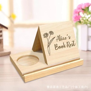ที่วางปฏิทินตั้งโต๊ะไม้พร้อมที่รองแก้ว ที่วางหนังสืออเนกประสงค์สำหรับจัดระเบียบโต๊ะทำงาน 25.4x17.8x15.2 ซม. - Product Image 5