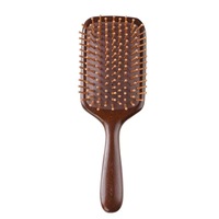 Peigne à coussin d'air en bois de santal doré naturel, grand format, carré, pour massage du cuir chevelu, en bois de santal rouge sculpté
