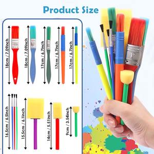 Juego de Pinceles de Pintura Multiusos FOSKA Art Materials, 11 Piezas, Pinceles de Acuarela de Pelo de Nailon y Lana Negra en <span class=keywords><strong>Diferentes</strong></span> Tamaños y Formas - Product Image 2