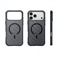Nouvelle mode pour iPhone 18 Pro, coque magnétique à motif ondulé, design frosted, coque de téléphone magnétique pour iPhone 18 Pro Max 17 16