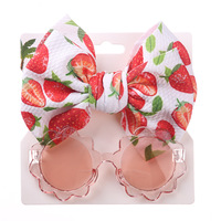 New Children'S Sunglasses Headband Set Baby Sun Flower Cartoon Toy Flowers Kids Sunglasses With Polyester Headband