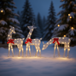 Luci a rete natalizie a forma di famiglia di renne, 106,3 pollici, LED bianco caldo, per decorazioni festive - Product Image 2