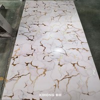 Panneau mural intérieur très brillant feuille de marbre pvc 3d avec surface très brillante Vente en gros 2mm 3mm