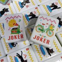 Mahjong américain moderne rose métallisé, tuiles Chat Noir Montgolfière - Jeu de société de luxe pour 4 joueurs, cadeaux, voyage, acrylique