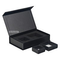 Caja Magnética Negra Sostenible Hecha a Mano para Crema Facial, Suero para el Cuidado de la Piel, con Accesorios, Caja Pequeña Personalizada