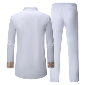 Factory Wholesale New Versatile Classic Muslim Men's <strong>African</strong> Suits-Breathable Anti-Wrinkle Polyester Casual <strong>Wear</strong> - Product Image 6