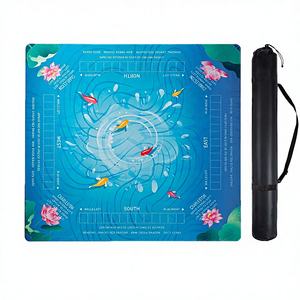 Tapete de Mahjong Americano de Lujo Antideslizante con Diseño Personalizado, Bolsa de Transporte y Reglas para Mahjong, Dominó y Póker - Product Image 1