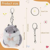 Porte-clés et breloques en peluche hamster mignon pour portefeuille, sac à dos, sac à main, pendentif de sac à main