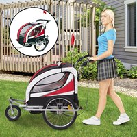 Remorque de vélo pour bébé 2-en-1, double, transformable en poussette