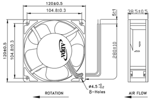 Nuevo Ventilador de Refrigeración Jaro Ad1212hb-F93gp 12038 12V 1.95a 12cm con Flujo de Aire Máximo - Product Image 5