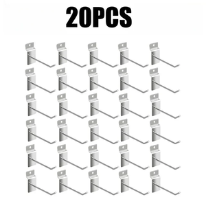 Blanc noir argent Tube carré simple ligne baïonnette affichage suspendu boutique fil Slatwall panneau perforé carré crochet méta affichage crochets - Product Image 2