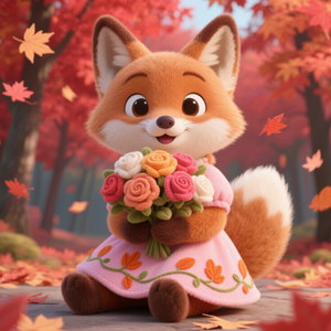 Renard rose à main personnalisé, animal en peluche amusant et mignon, robe de princesse rose, renard en peluche, usine, vente en gros de cadeaux d'anniversaire - Product Image 3