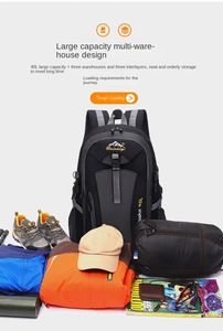 Mochila de senderismo al aire libre 40l Bolsa de viaje ligera de gran capacidad <span class=keywords><strong>Mochilas</strong></span> escolares de ciclismo impermeables para hombres y mujeres - Product Image 5