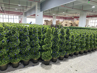 Neue Kunststoff-Kunstpflanzen im Topiary-Stil, Umweltfreundliche und Langlebige Innen- und Außendekoration für Zuhause, Büro und Café