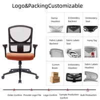 Chaise de bureau ergonomique en maille avec appui-tête 3D, dossier haut, siège en mousse moulée confortable, vérin à gaz classe 4, pivotante, pour bureau à domicile, certifiée BIFMA