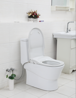 Siège de toilette bidet SECNAC à fermeture douce, non électrique, double buse, lavage féminin, design moderne, en plastique, en forme de U, garantie 1 an