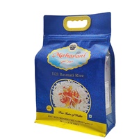 Sacs d'emballage pour riz en nylon plastique à fond plat refermables, résistants à l'humidité, imprimés sur mesure Jingran Z013, multi-tailles, 2 kg, 5 kg, 10 kg pour