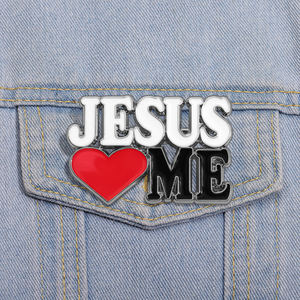 ขายส่ง Jesus Love Me Enamel Pins ที่กำหนดเองคริสเตียนพระเจ้าเป็นเข็มกลัดโลหะดีกระเป๋าเป้สะพายหลังปกเสื้อเครื่องประดับของขวัญสำหรับเพื่อน - Product Image 1