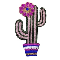En gros, Patchs et appliques à coudre en sequins, motifs fleurs de cactus bohèmes et plantes du désert western, pour veste, chapeau, sac, vêtement